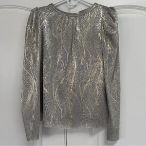 Silver/Gold Sparkly Women's lined Top w/shoulder pads and tie back.New Years Eve